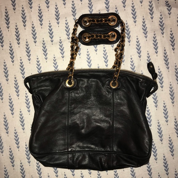 Juicy Couture Bag Black Cow Hide Chain Strap - Picture 12 of 16